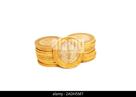 Una moneta di lira turca, 1 TL Foto Stock