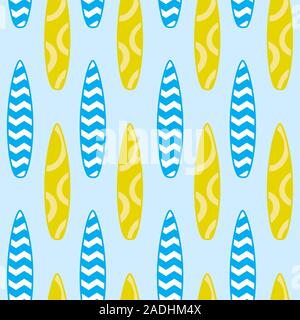 Seamless pattern colorati con tavole da surf, illustrazione vettoriale Illustrazione Vettoriale