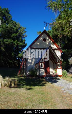 Chiesa Di San Patrizio. La più antica chiesa sindacale della Nuova Zelanda al Burkes Pass. Percorso alternativo te Araroa Trail. Autostrada Statale 8. South Island. Foto Stock