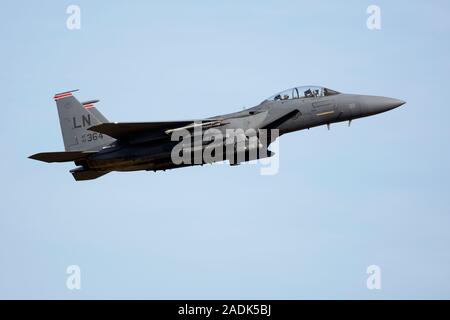 McDonnell Douglas F-15E Strike Eagle, 92-0364 coded LN del 48th Fighter Wing, 494 Fighter Squadron, USAFE, basata e visto a RAF Lakenheath Foto Stock