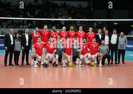 Perugia, Italia, 04 dic 2019, line up benfica lisboa durante il Sir Sicoma Monini Perugia vs Benfica Lisbona - Griglia Champions League campionato Gli uomini - Credit: LPS/Loris Cerquiglini/Alamy Live News Foto Stock