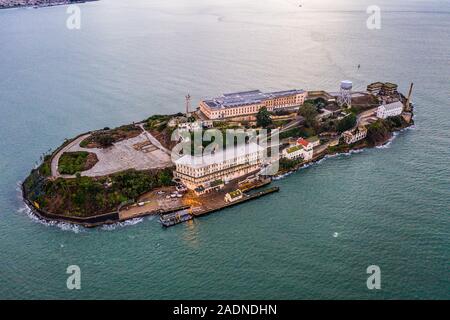 Isola di Alcatraz a San Francisco, CA, Stati Uniti d'America Foto Stock