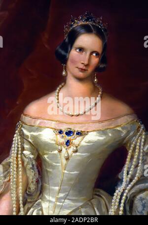 Zarina, imperatrice Alexandra Feodorovna (1798-1860). Da Christina Robertson (1796-1854), 1840. (Charlotte di Prussia), gioielli di russo corte imperiale, XVIII-XIX secolo, la Russia. Foto Stock