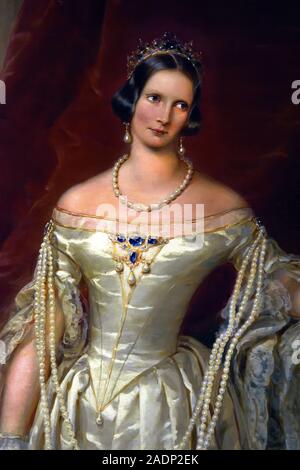 Zarina, imperatrice Alexandra Feodorovna (1798-1860). Da Christina Robertson (1796-1854), 1840. (Charlotte di Prussia), gioielli di russo corte imperiale, XVIII-XIX secolo, la Russia. Foto Stock