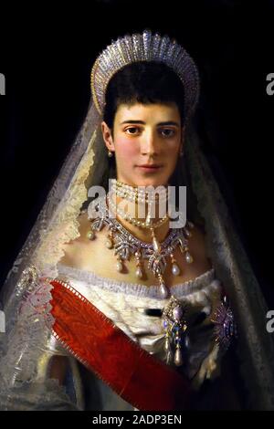 Imperatrice Maria Feodorovna consorte dello Zar Alessandro III la Russia, 1881, gioielli di russo corte imperiale, XVIII-XIX secolo, la Russia. Foto Stock