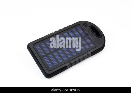 Portatile e di energia solare caricabatterie per telefono cellulare o tablet Foto Stock