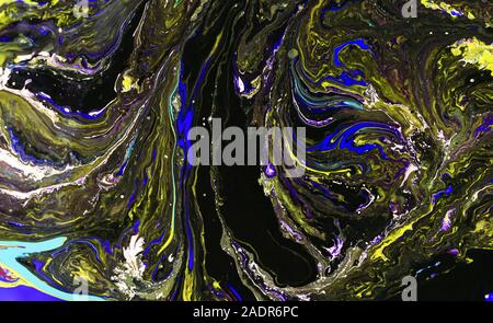 Colorato sfondo psichedelico fatto di intreccio forme curvilinee. Illustrazione Foto Stock