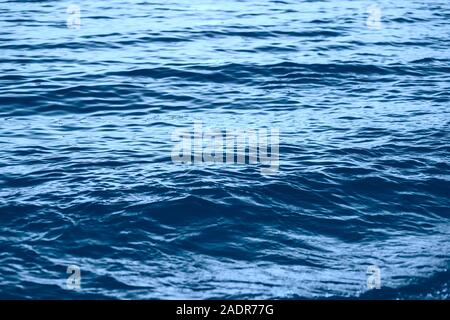 Mare blu superficie con onde. Colore dell'anno 2020 blu classico. Foto Stock