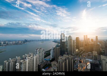 Della Cina di Shenzhen City nella notte Foto Stock