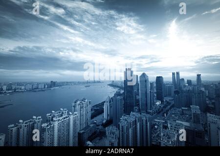 Della Cina di Shenzhen City nella notte Foto Stock