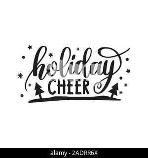 Lo spirito natalizio. Scritto a mano elegante una frase per Natale e Anno Nuovo design. Personalizzate scritte a mano. Possono essere stampate sulle imbarcazioni di cartoline di auguri, carta e Illustrazione Vettoriale
