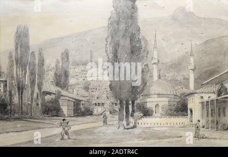 Bakhchisarai Khan Palace. Immagine disegnata del 19th secolo. Foto Stock