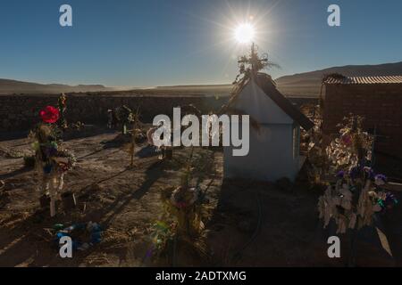 Il cimitero di San Juan del Rosario, Altiplano meridionale, Salar de Uyuni, Dipartimento Potosi, Southwest Bolivia, America Latina Foto Stock