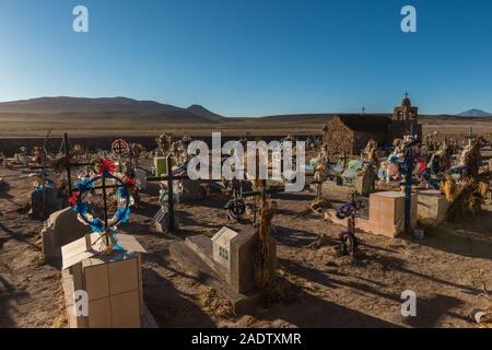 Il cimitero di San Juan del Rosario, Altiplano meridionale, Salar de Uyuni, Dipartimento Potosi, Southwest Bolivia, America Latina Foto Stock