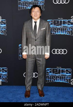 HOLLYWOOD, CA - Dicembre 04: Masi Oka assiste la premiere del XX Century Fox 'Spie in Disguise" a El Capitan theater sul dicembre 04, 2019 a Los Angeles, California. Foto Stock