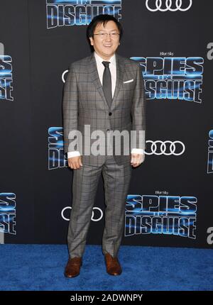 HOLLYWOOD, CA - Dicembre 04: Masi Oka assiste la premiere del XX Century Fox 'Spie in Disguise" a El Capitan theater sul dicembre 04, 2019 a Los Angeles, California. Foto Stock