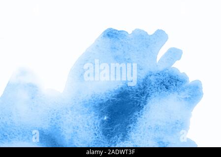 Abstract acquerello con sfondo blu e macchie di lilla. Foto Stock