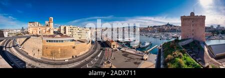 Vista Panormaic di Marsiglia, in Francia, in Europa Foto Stock