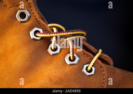 Dettaglio scarpa in cuoio - close up Foto Stock