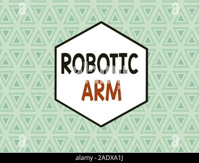 Segno di testo che mostra il braccio robotico. Business photo testo programmabile braccio meccanico con funzione simile di un braccio huanalysis Seamless Pattern di alternati Foto Stock