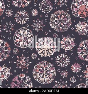 Abstract Doodle cerchi Pattern Seamless sfondo. Creative disegnati a mano i mandala. Grande per eleganti tessuti, carte, confezionamento, - carte da parati - vettore des Foto Stock
