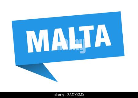 Adesivo di Malta. Blu Malta signpost segno del puntatore Illustrazione Vettoriale