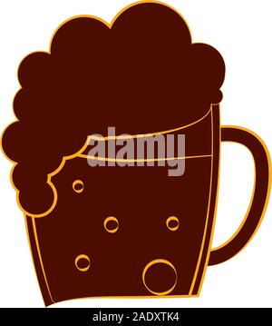 Sihlouette di un boccale di birra Illustrazione Vettoriale