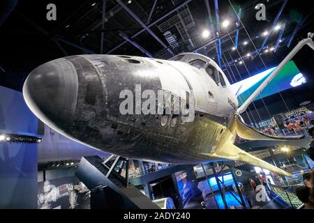 Space Shuttle atlantis sul display al Kennedy Space Center florida usa Foto Stock