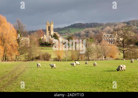 Cotswold idilliaca campagna intorno al villaggio di Broadway, Inghilterra, Regno Unito. Foto Stock