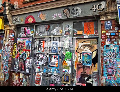 40 Hanbury St, Brick Lane, arte e graffiti, Shoreditch, Tower Hamlets, East End, Londra, Sud Est, Inghilterra, Regno Unito, E1 6QL Foto Stock