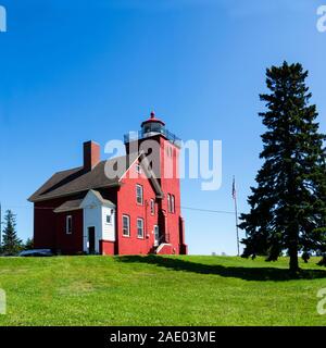 I due porti Stazione di luce è il più antico faro del funzionamento in stato americano del Minnesota. Affacciato sul lago Superiore della baia di agata, alla luce Statio Foto Stock