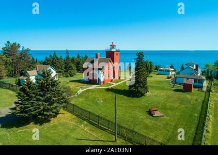 I due porti Stazione di luce è il più antico faro del funzionamento in stato americano del Minnesota. Affacciato sul lago Superiore della baia di agata, alla luce Statio Foto Stock