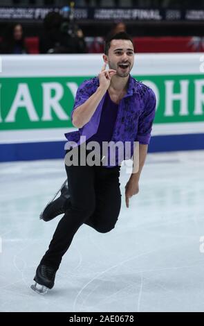 Torino, Italia. 5 Dic, 2019. Kevin Aymoz di Francia compete durante gli uomini di breve programma presso l'ISU Grand Prix di Pattinaggio di Figura Final 2019 a Torino, Italia, Dicembre 5, 2019. Credito: Cheng Tingting/Xinhua/Alamy Live News Foto Stock