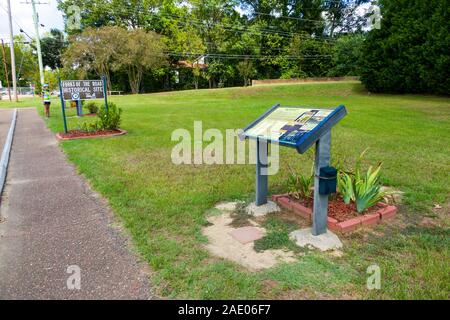 Le forche di strada sito storico Natchez situato all'estremità meridionale della Natchez Trace è la più antica città sul fiume Mississippi Foto Stock