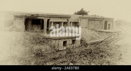 Le fortificazioni a Bakers Spiaggia San Francisco Foto Stock