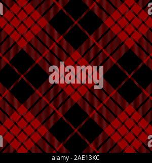 Tartan rosso e nero modello senza giunture. Texture per plaid, tovaglie, abiti, camicie, abiti, carta, biancheria da letto, coperte, piumini e altri prodotti tessili pr Illustrazione Vettoriale