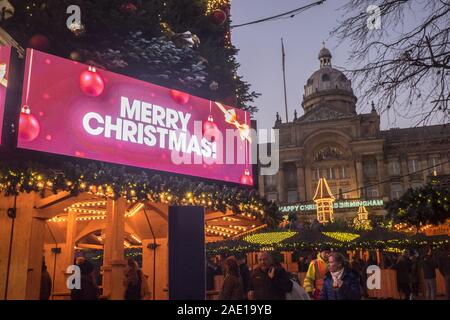 Birmingham il famoso Tedesco Francoforte Mercatino di Natale,città,centro,d,Birmingham,West Midlands,,West Midlands,l'Inghilterra,inglese,GB,Gran Bretagna,British,UK Foto Stock