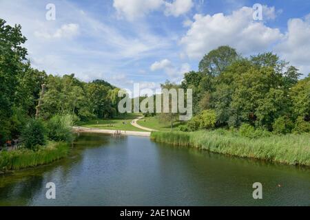 Ententeich, Rudolph-Wilde-parco Stadtpark, Schöneberg, Tempelhof-Schöneberg, Berlino, Deutschland Foto Stock