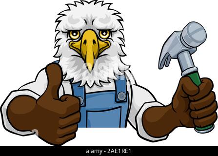 Eagle falegname tuttofare Builder Azienda martello Illustrazione Vettoriale