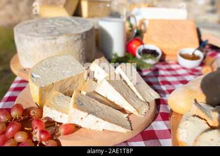Il tipico formaggio dal taleggio Valle Brembana Alpi Italiane Foto Stock