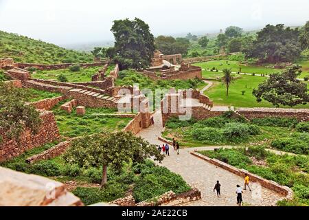 Rovine del forte, forti infestati dai fantasmi, Bhangarh, Rajgarh, Alwar, Rajasthan, India, Asia, forti indiani Foto Stock