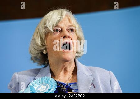 Ex mp conservatore e Brexit del partito parlamentare per il sud ovest dell'Inghilterra, Ann Widdecombe Noreen parla durante la conferenza stampa. Foto Stock