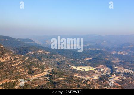 Natura spagnolo vista aerea da Montserrat Foto Stock