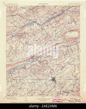 USGS TOPO Map Tennessee VA Bristol 188865 1902 125000 Il restauro Foto Stock