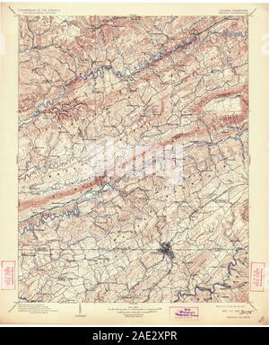 USGS TOPO Map Tennessee VA Bristol 188869 1902 125000 Il restauro Foto Stock