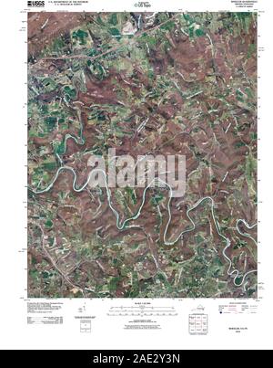 USGS TOPO Map Tennessee VA Wheeler 20100820 TM il restauro Foto Stock