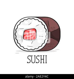 Susi, esotici nutrizione, ristorante di Sushi e frutti di mare. Illustrazione Vettoriale