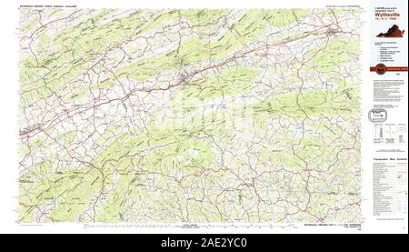 USGS TOPO Map Tennessee VA Wytheville 188820 1982 100000 Il restauro Foto Stock