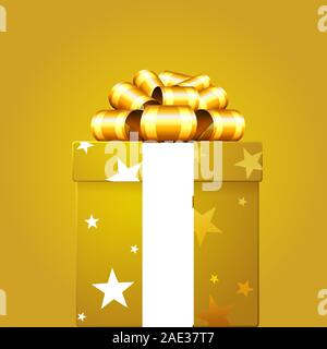 Natale bift scatola con nastro dorato Illustrazione Vettoriale