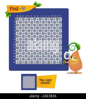 Gioco educativo, brain teaser per bambini e adulti. Conto di gioco, osservazione, iq. Trovare la forma Illustrazione Vettoriale